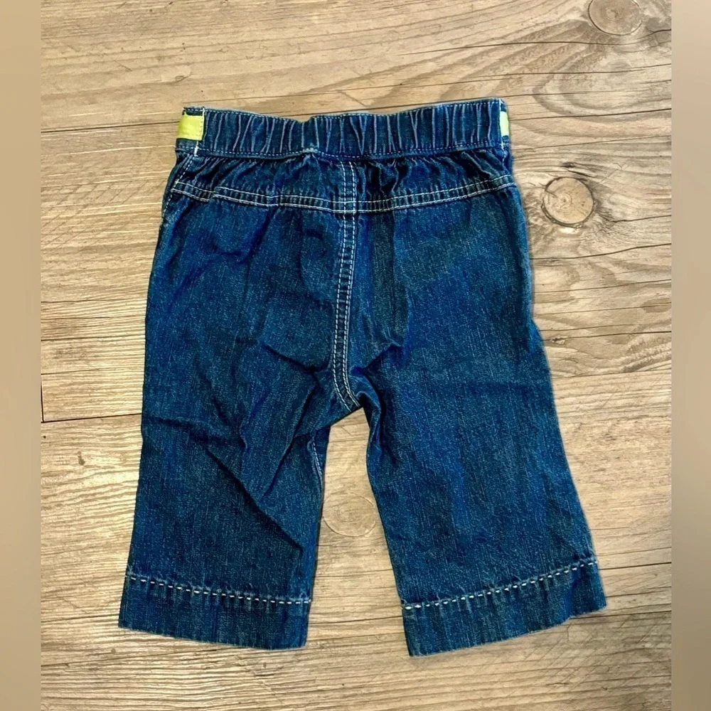OshKosh‎ Genuine Baby Soft Blue Jeans Girls 6 Months Snap Fly Pink Accents